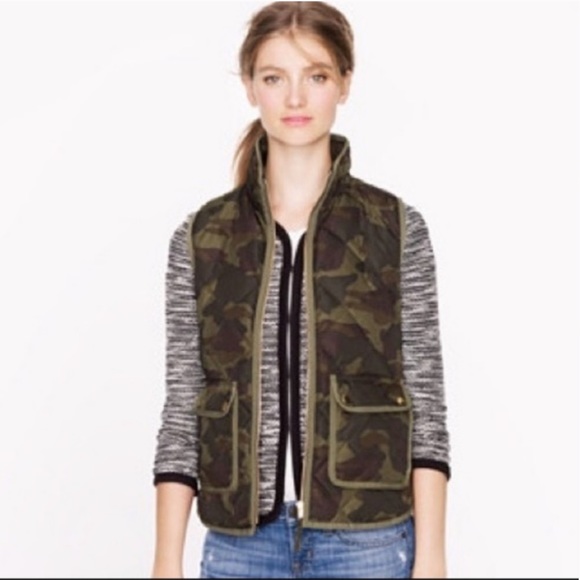 NWOT J.Crew Camo Excursion Quilted Vest